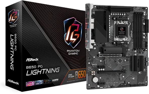 ASRock B650 PG Lightning Moderkort - AMD B650 - AMD AM5 -kontakt - DDR5 RAM - ATX